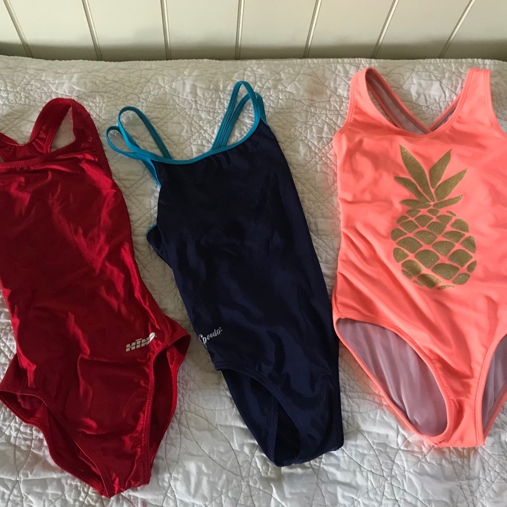 Girls 2 competition swimsuits and 1 fun, size 7